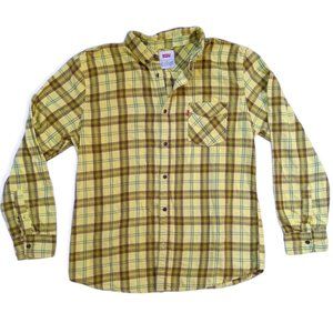 Levi's Yellow plaid women's button up